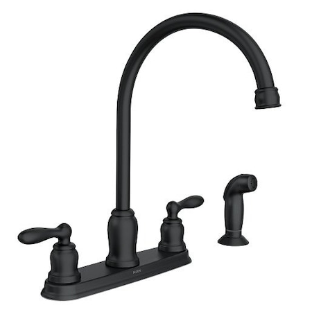 Moen Caldwell Two-Handle High Arc Kitchen Faucet in Matte Black CA87060BL